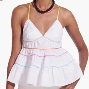 Staud Olympia Top - NWT - White Multi - Size M